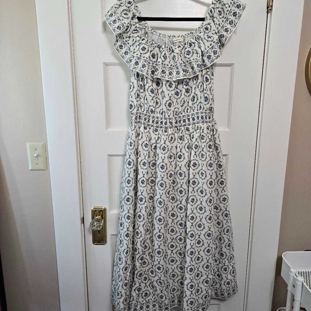 Max Studio Block Print Ruffle Dress